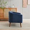 51"W Loveseat Couch Sofa with Curved Armrests and Corduroy Upholstery, Ivory/Orange/Green/Gray/Navy--ModernLuxe - 3 of 4