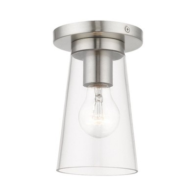 Livex Lighting Cityview 1 - Light Flush Mount in  Brushed Nickel