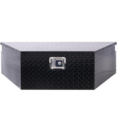 "39" Aluminum Truck Bed Tool Box, 5-Bar Tread Heavy Duty Storage, Lockable Trailer Tongue Organizer for Pickups & RVs, Rustproof Design
