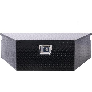 "39" Aluminum Truck Bed Tool Box, 5-Bar Tread Heavy Duty Storage, Lockable Trailer Tongue Organizer for Pickups & RVs, Rustproof Design - 1 of 4
