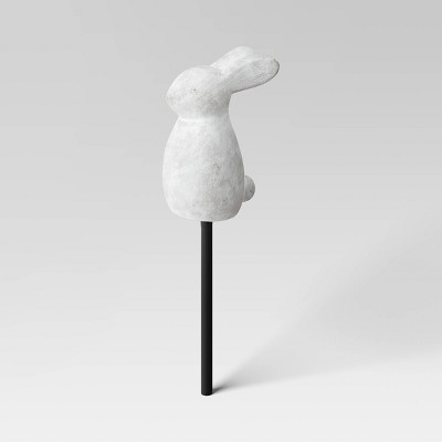 3pc Cement Rabbit Stake Outdoor Figurine Set White - Threshold&#8482;