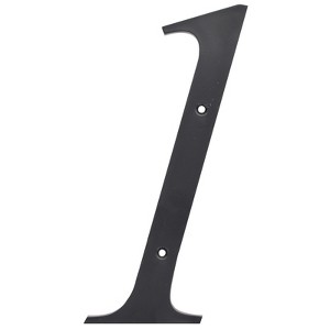 Hillman 6 in. Reflective Black Plastic Nail-On Number 1 1 pc (Case of 3) - 1 of 1