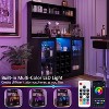 homfan 47inch Wine Bar Cabinet with LED Light, Liquor Cabinet Kitchen Coffee Bar Storage with Wine Rack Power Outlet and Adjustable Shelf, Black - 4 of 4