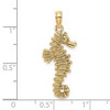 Black Bow Jewelry 14k Yellow Gold 3D Textured Seahorse Pendant, 30mm - 3 of 4