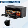 Black Steel Underbody Truck Box with T-Handle Latch - Heavy Duty Lockable Tool Chest for Truck/Trailer Storage (1-Piece) - 4 of 4