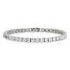 Black Bow Jewelry 4mm Stainless Steel & White CZ Prong Set Tennis Link Bracelet, 7.5 In - 3 of 4