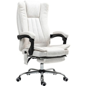 TopComfy Accent Chairs Massage Office Chair Reclining Computer Chair with Adjustable Height and Footrest for Office, White, 27.6"*24.5"*47.3" - 1 of 4