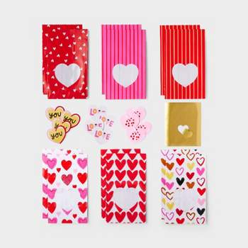 12ct Valentine's Paper Treat Bag Assorted Prints - Spritz™