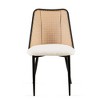 Gulches Off White Rattan Dining Chairs Set of 4,Boucle Chairs with Natural Cane Back, Upholstered Dining Room Kitchen Chair - 4 of 4