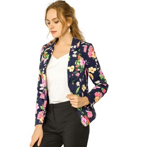 INSPIRE CHIC Women's Notched Lapel Open Front Business Casual Blazer - 1 of 4