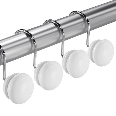 Creative Scents Set of 12 Sturdy Decorative Shower Curtain Hooks for Bathroom Shower Curtain