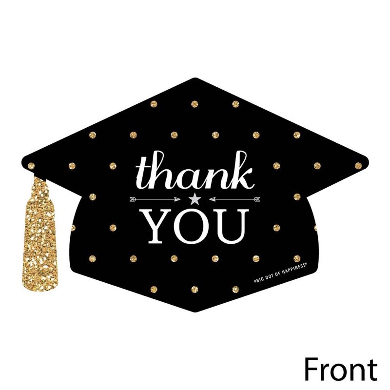 Big Dot of Happiness Gold - Tassel Worth The Hassle - Shaped Thank You Cards - Graduation Party Thank You Note Cards with Envelopes - Set of 12, 3 of 8