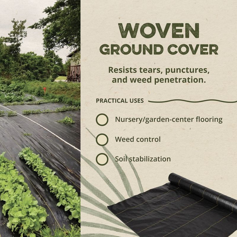 DeWitt Sunbelt Woven Weed Barrier Landscape Fabric Ground Cover, 3 of 7