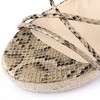 BLISSFUL STEP Women's Snake Print Open Toe Lace Up Wedge Sandals - 2 of 3
