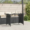 vidaXL Garden Table Black Poly Rattan, Tempered Glass, Powder-Coated Steel - 3 of 4