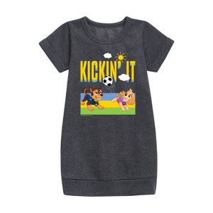 - Paw Patrol - Kickin It Graphic Short Sleeve Fleece Dress - 1 of 4