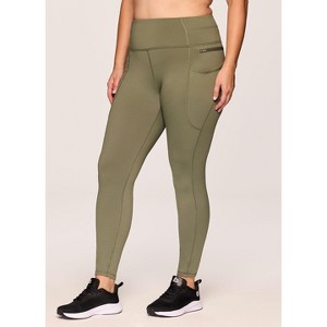 RBX Active Women's Fleece Lined Legging, Fitted Quick Drying Workout Running Hiking Pants with Zipper Pockets - 1 of 4