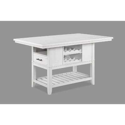 NicBex Dining Table Counter Height Table with Storage Drawers Open Shelf for Kitchen and Dining Room