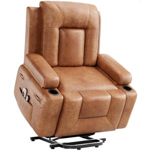 GustoWave Power Lift Recliner Chair - Heat and Massage, Adjustable Back and Legs, PU Leather Sofa Chair Designed for The Elderly - 1 of 4