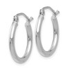 Black Bow Jewelry 2mm, 14k White Gold Classic Round Hoop Earrings, 17mm (5/8 Inch) - 2 of 4