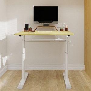 PAGED Adjustable Study Desk for Kids & Adults, Writing Desk, Compact Design Home Office Desks with Hand Crank for Living Room, Study - 1 of 4
