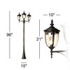 John Timberland Bellagio Vintage Outdoor Post Light Veranda Bronze 3-Light Street Lantern 96" Clear Hammered Glass for Exterior Barn Deck House Porch - 4 of 4