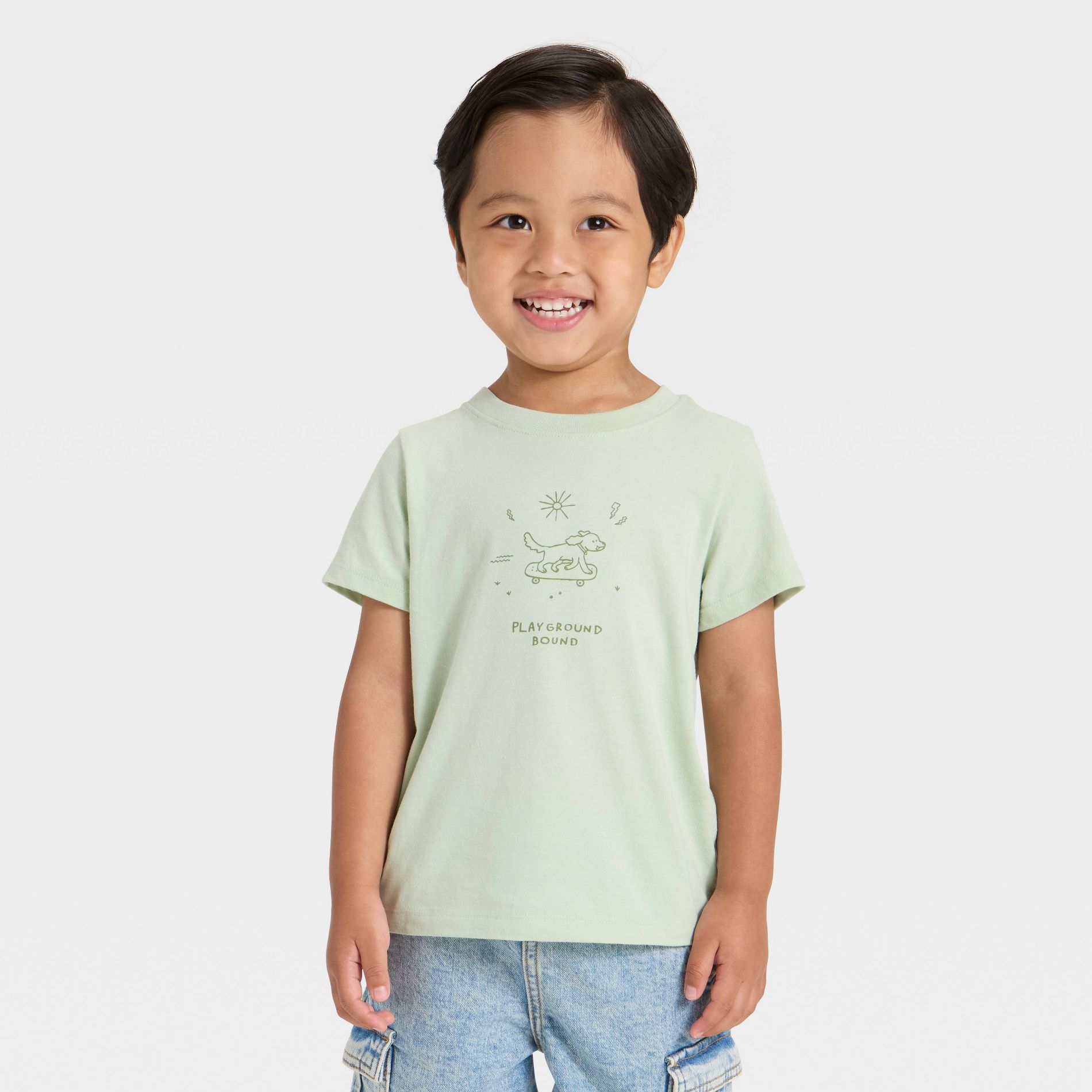 Toddler Boys' Short Sleeve Graphic T-Shirt - Cat & Jack™ Light Green 4T
