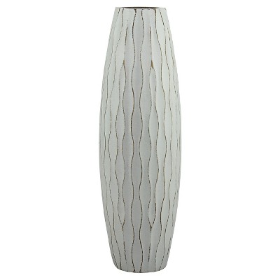 12" x 4" Weathered Pale Ocean Wood Vase - CKK Home Decor
