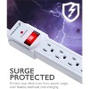 Fosmon 4-Outlet Surge Protector with 3ft Extension Cord, [ETL Listed] Indoor Flat Outlet Power Strip Extender with LED Indicator (490J) - image 4 of 4