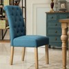 Okak Modern Solid Wood Dining Chairs with Tufted Back, Set of 2, Upholstered Kitchen Side Chairs with Natural Wood Legs for Living Room - 2 of 4