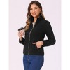 INSPIRE CHIC Women's Full Zip Long Sleeve High Neck Side Pockets Winter Fleece Jacket - 3 of 4