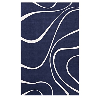 Modway Therese 5x8 Area Rug – Abstract Swirl Pattern in Beige and Gray, Soft Polypropylene Low Pile Weave