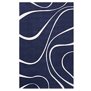 Modway Therese 5x8 Area Rug – Abstract Swirl Pattern in Beige and Gray, Soft Polypropylene Low Pile Weave - 1 of 4