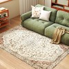 HOMCOM Area Rug 5x7, Machine Washable Rug, Non-Slip Classical Floral Print Floor Carpet for Living Room, Bedroom, Dining Room, Mixed-Brown - 2 of 4