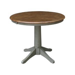 36" Magnolia Round Top Dining Table with 12" Leaf - International Concepts - 1 of 4