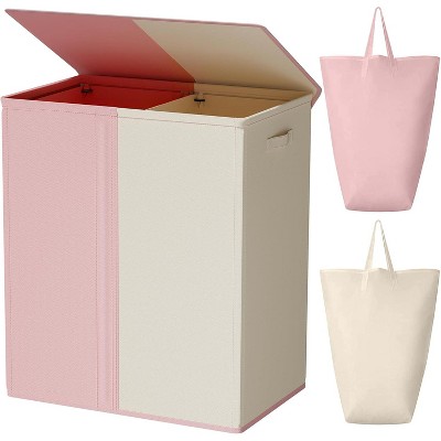 Double Laundry Baseket with Lid and Removable Laundry Bags,154L Large Laundry Hamper