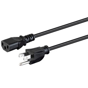 Monoprice Power Cord - 8 Feet - Black | NEMA 5-15P to IEC-320-C13, 18AWG, 10A, SVT, 125V - 1 of 4