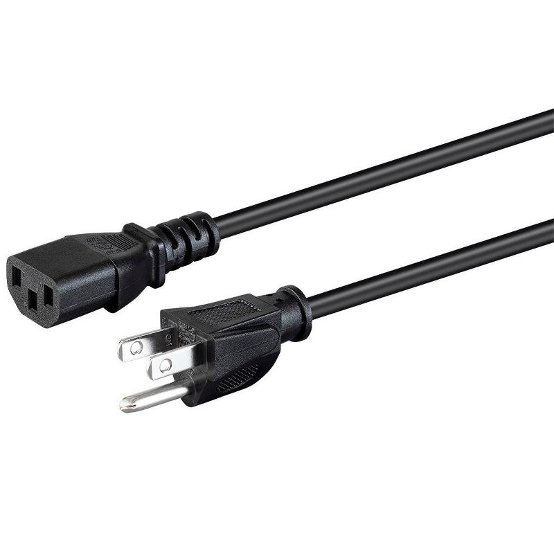Monoprice Power Cord - 8 Feet - Black | NEMA 5-15P to IEC-320-C13, 18AWG, 10A, SVT, 125V, 1 of 7