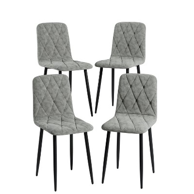 NicBex  Set of 4 Modern Dining Chairs with Cushion Seat and Sturdy Metal Legs,PU Dinner Chairs for Kitchen,Living Room