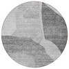 Silver Gray And Graphite Abstract Washable Indoor Outdoor Area Rug - 4 of 4