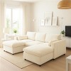 Whisen Modern Design Chenille Modular Sectional Sofa with Storage Pockets, Pillows and 2 Movable Ottomans - 2 of 4