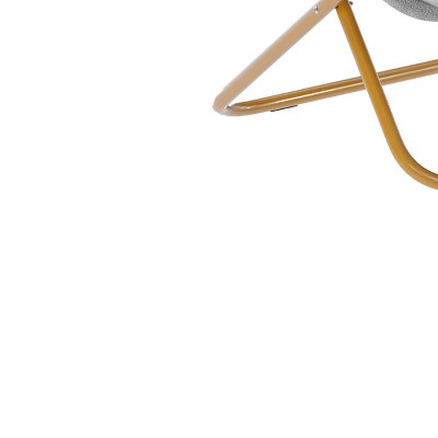 gray fabric/soft gold frame