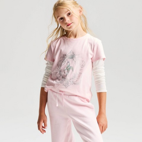 Футболка Cat & Jack Short Sleeve Classic 'Fawn' Graphic T-Shirt для девочек, цвет: Розовый