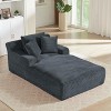 Oversized Chaise Lounge Chair with Pillows, Comfort Corduroy Couch Upholstered Sleeper Sofa Bed, No Assembly - ModernLuxe - 3 of 4