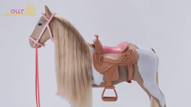 Our Generation Palomino Hair Play Horse Accessory Set for 18&#34; Dolls, 2 of 8, play video