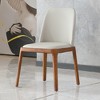 KWPZQEB Modern Dining Chairs Set of 2, PU Leather Dining Chairs with Wooden Legs, Upholstered Dining Chair for Kitchen, Dining Room, Living Room, Gray - 3 of 4