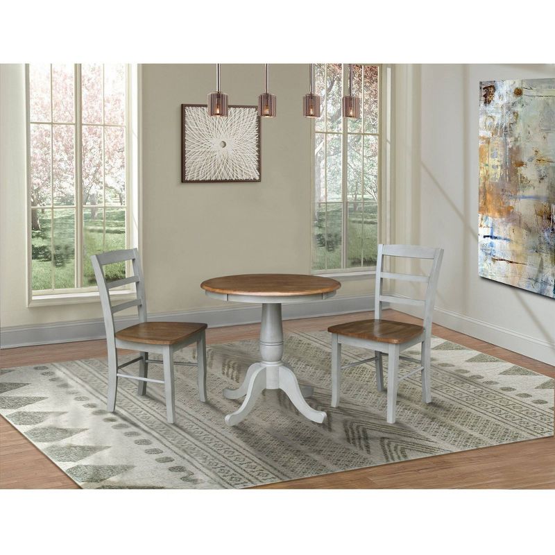 30" Round Dining Table with Raised Legs and 2 Madrid Dining Chairs - International Concepts, 3 of 7