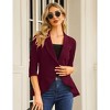 Coolmee Women's Casual Blazers 3/4 Sleeve Open Front Lightweight Cardigan Drape Ruffles Work Office Suit Blazer Jackets - 3 of 4