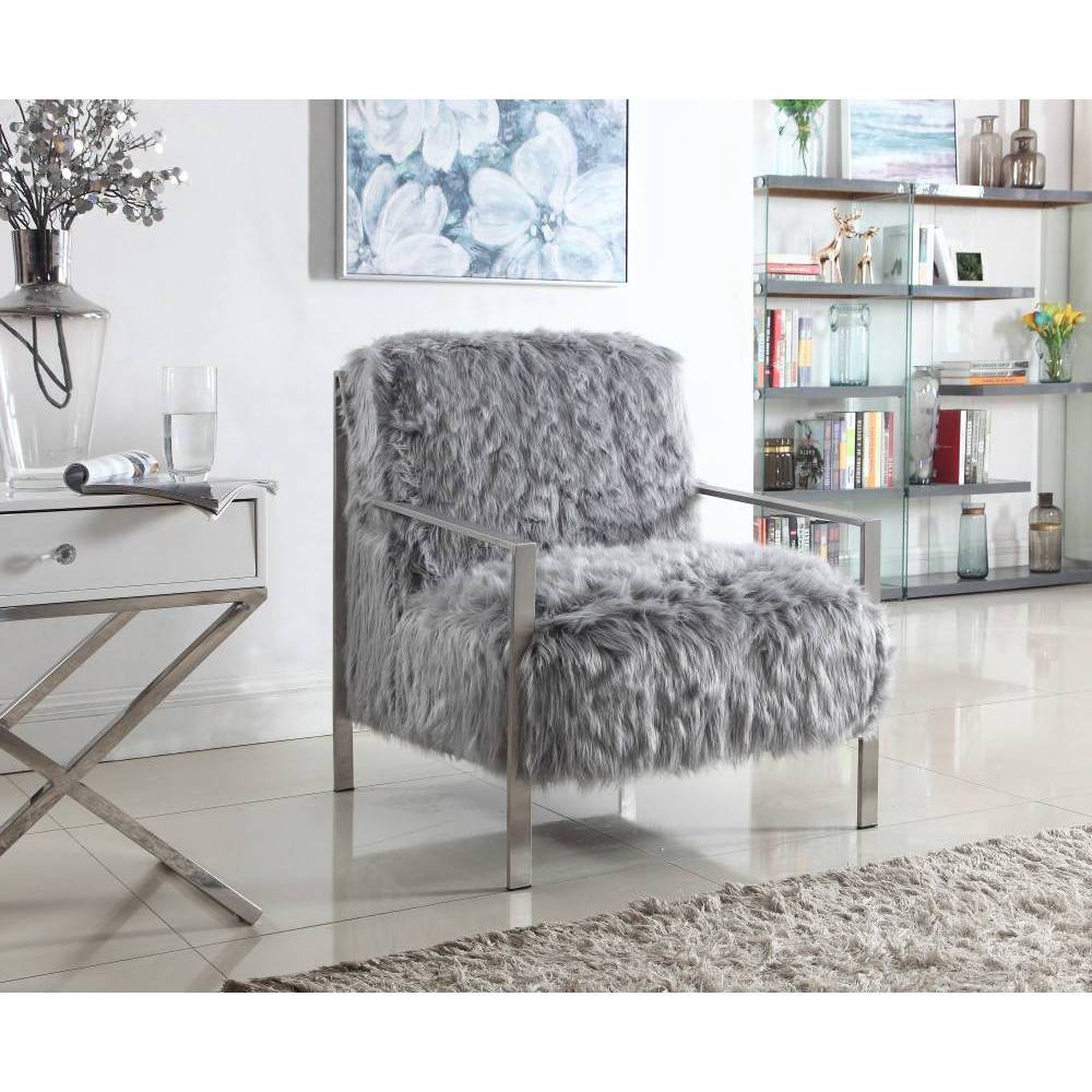 Raisa Accent Chair Gray - Chic Home Design was $799.99 now $479.99 (40.0% off)