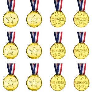 ArtCreativity Gold Medal Neck Ribbons Awards (Set of 12) - 1 of 4